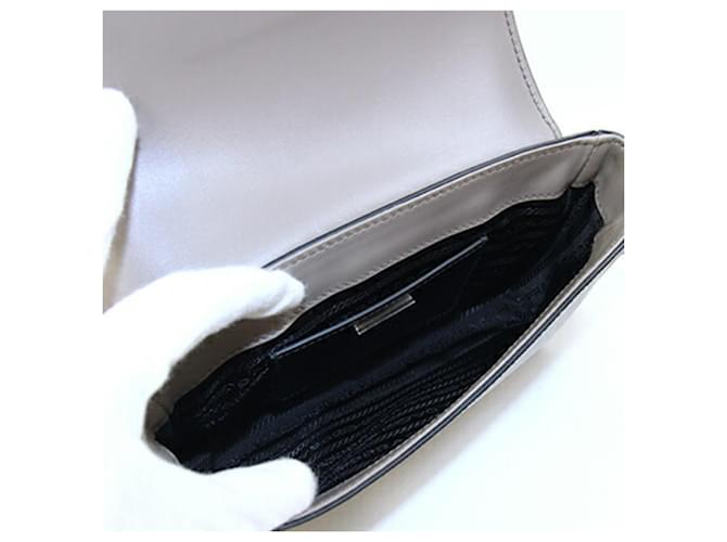 Borsa a Spalla Saffiano Prada Grigio - vista 3