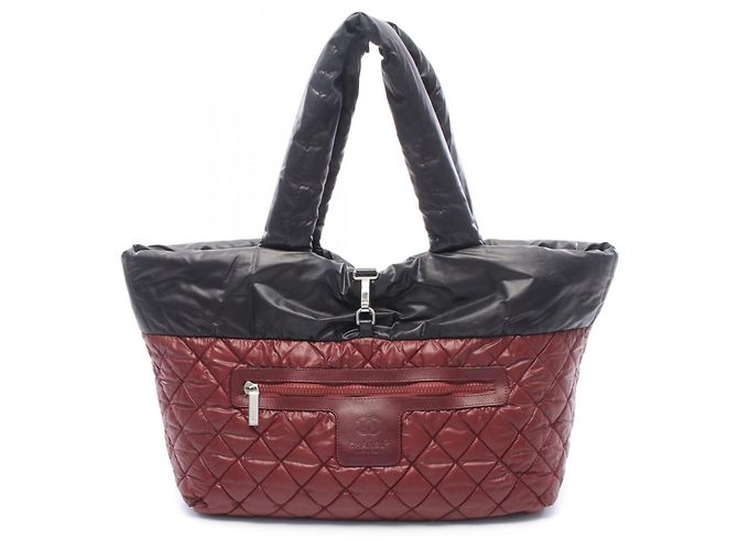 Borsa tote reversibile Chanel Coco Cocoon MM Nero Bordò - vista 6