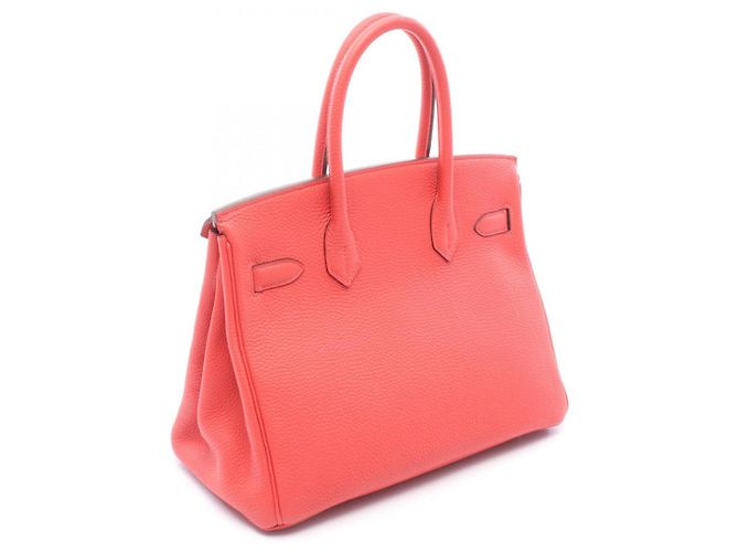 Borsa Hermès Birkin 30 in pelle Togo rossa Rosso - vista 2