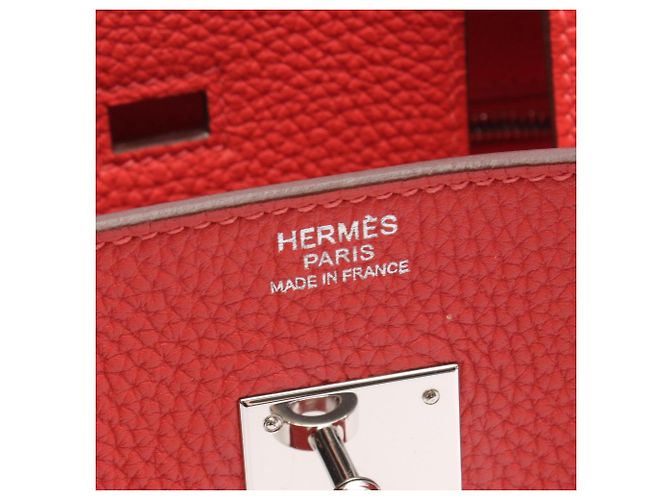 Borsa Hermès Birkin 30 in pelle Togo rossa Rosso - vista 4