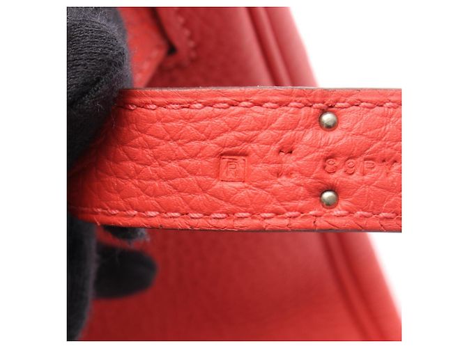 Borsa Hermès Birkin 30 in pelle Togo rossa Rosso - vista 5