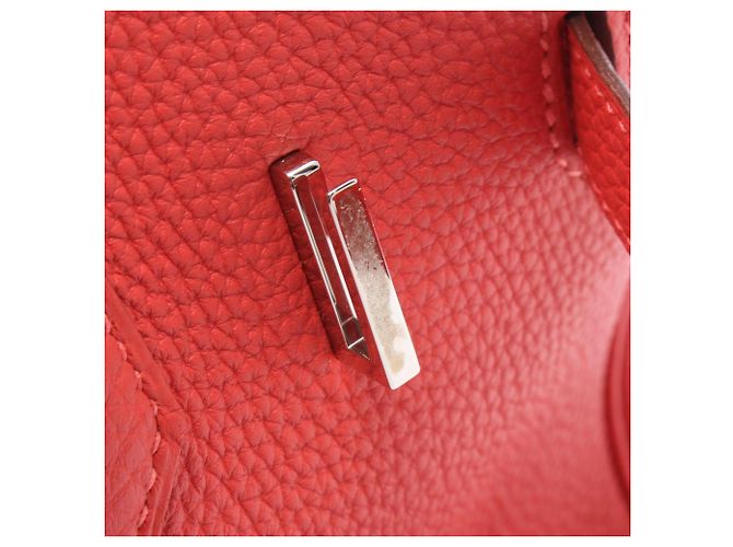 Borsa Hermès Birkin 30 in pelle Togo rossa Rosso - vista 9