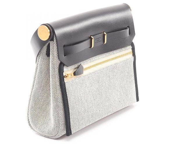 Bolso de Hombro Mini Herbag Zip de Hermès Castaño Negro Crudo - Ansicht 2