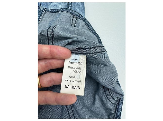 Camicia senza maniche in denim Balmain blu - vista 7