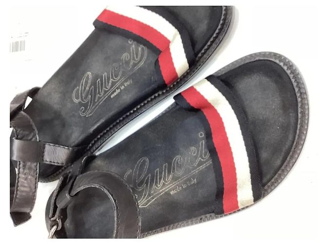 Sandali Gucci Web in tela nera Nero - vista 3