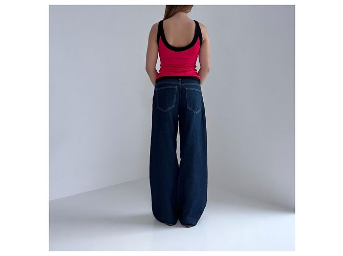 Top senza maniche Balmain nero e rosso - vista 10