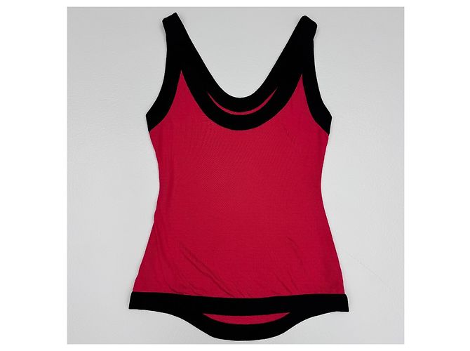 Top senza maniche Balmain nero e rosso - vista 4