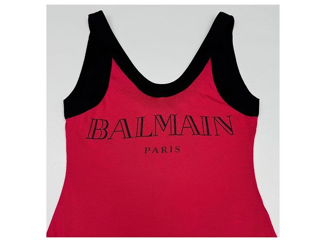 Top senza maniche Balmain nero e rosso - vista 6