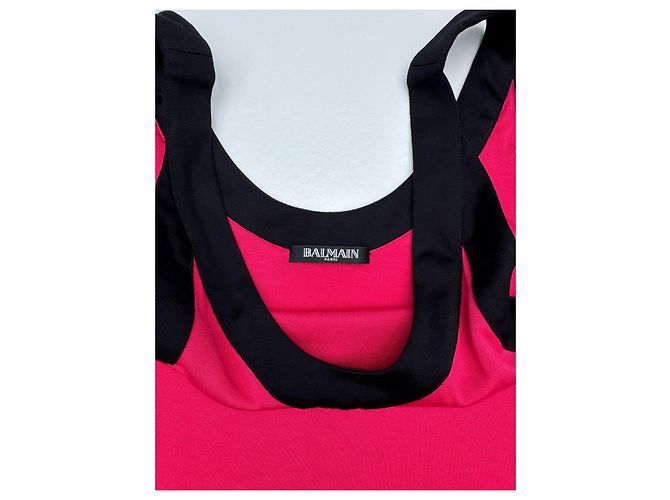 Top senza maniche Balmain nero e rosso - vista 7