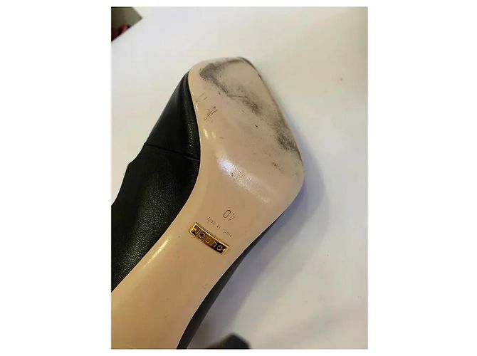 Gucci Antena Mules Heels Schwarzes Leder - Ansicht 9