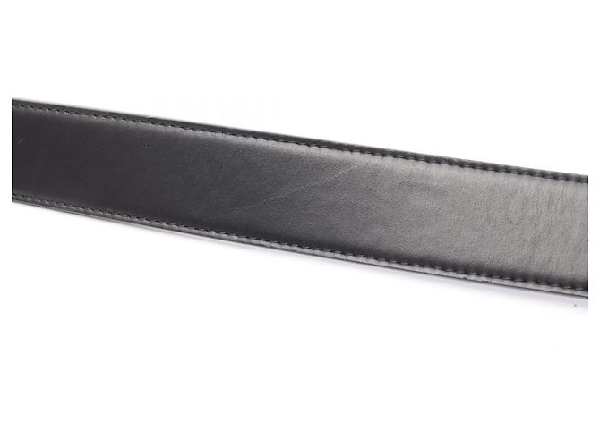 Fendi FF Square Reversible Leather Belt, Black - view 7