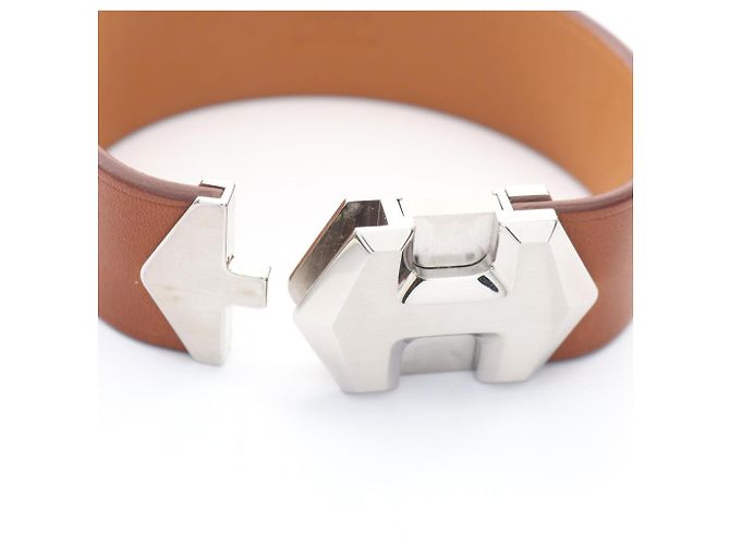 Hermès Super H Armreif Braun Silber - Ansicht 3