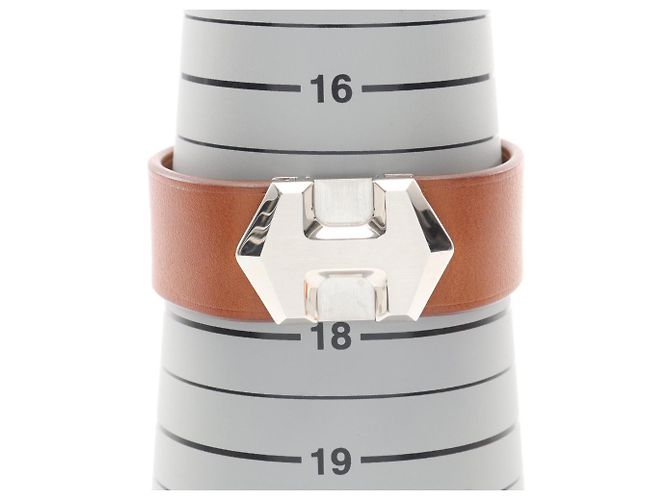 Hermès Super H Armreif Braun Silber - Ansicht 6