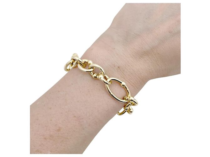 Autre Marque Bracciale a maglie ovali e circolari in oro giallo. - vista 5