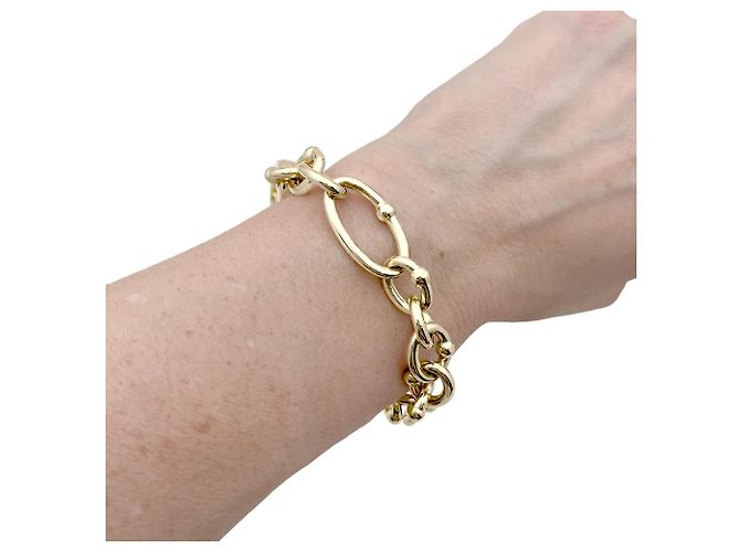Autre Marque Bracciale a maglie ovali e circolari in oro giallo. - vista 6