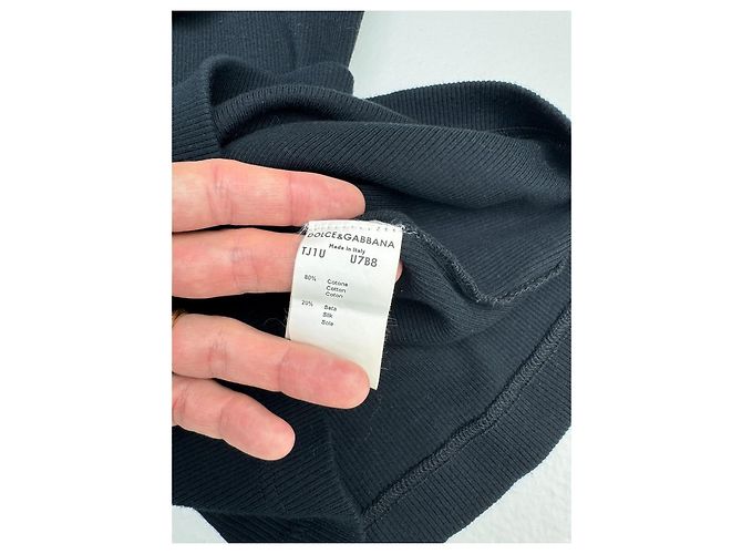 Top in seta e cotone a coste Dolce & Gabbana con fiocco in velluto Nero - vista 10