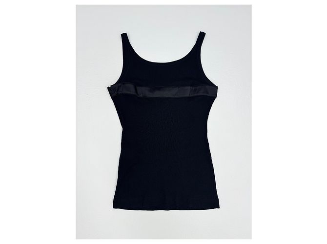 Top in seta e cotone a coste Dolce & Gabbana con fiocco in velluto Nero - vista 4