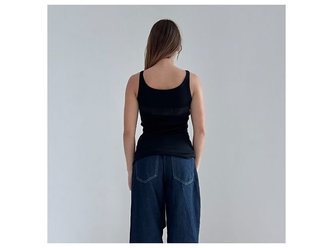 Top in seta e cotone a coste Dolce & Gabbana con fiocco in velluto Nero - vista 9