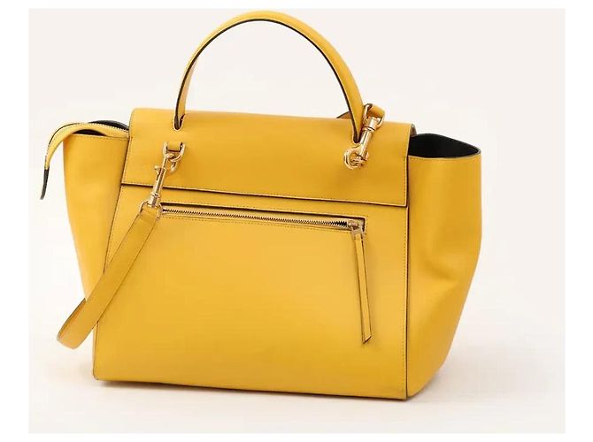 Borsa Tote Céline Belt in pelle gialla Giallo - vista 3
