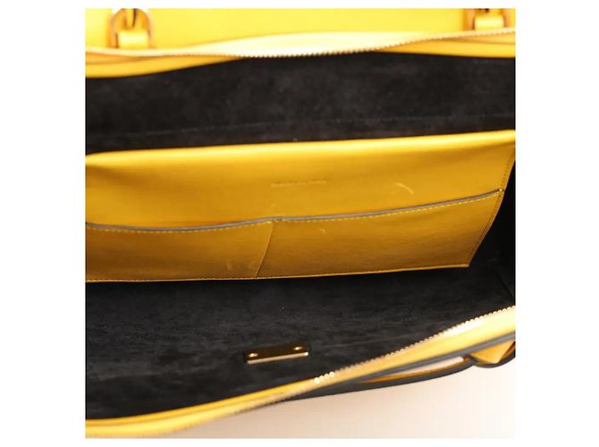 Borsa Tote Céline Belt in pelle gialla Giallo - vista 4