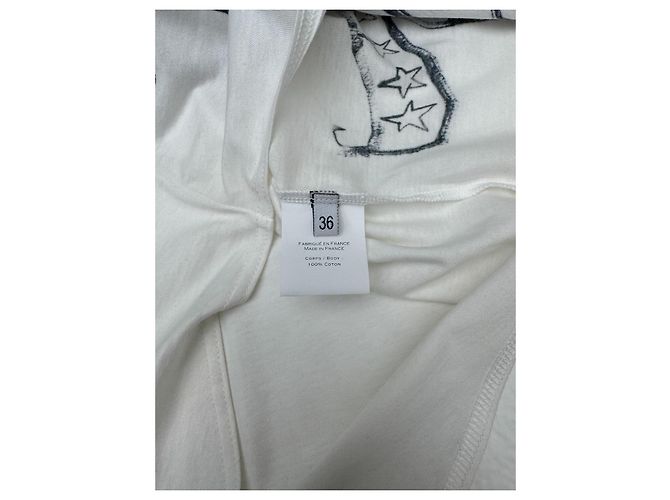 Top Balmain blanco de algodón con estampado gráfico y botones dorados - vista 7