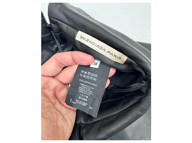 Falda de cuero Balenciaga Pre-Otoño 2012 Negro - vista 5
