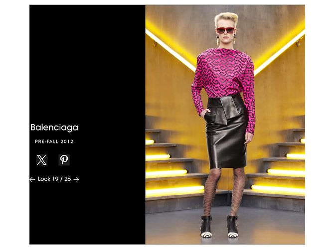 Falda de cuero Balenciaga Pre-Otoño 2012 Negro - vista 8