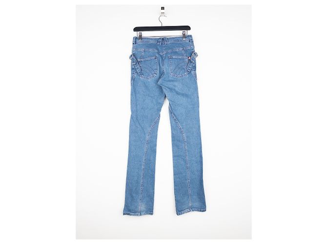 Dior von Galliano SS03 Bootcut Bondage-Jeans Blau - Ansicht 2