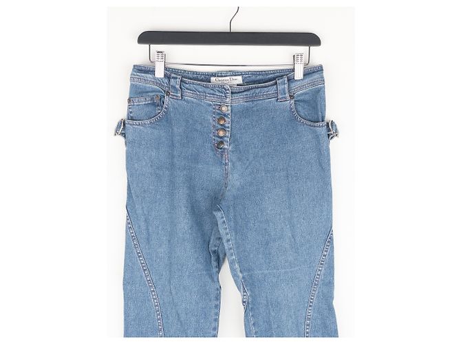 Dior von Galliano SS03 Bootcut Bondage-Jeans Blau - Ansicht 3