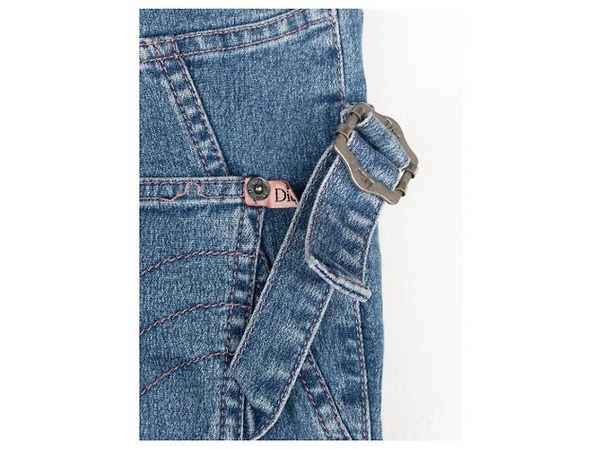 Dior von Galliano SS03 Bootcut Bondage-Jeans Blau - Ansicht 5