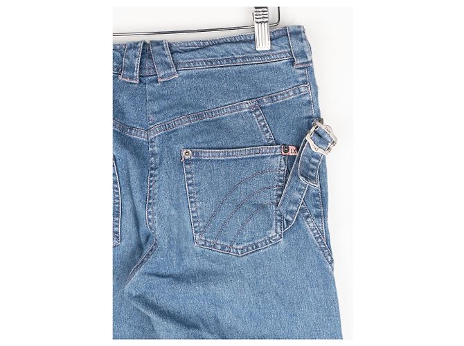 Dior von Galliano SS03 Bootcut Bondage-Jeans Blau - Ansicht 6
