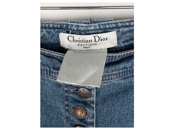 Dior von Galliano SS03 Bootcut Bondage-Jeans Blau - Ansicht 7