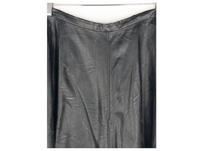 Maison Martin Margiela Saia maxi plissada em couro sintético MM6 Maison Margiela Preto - vista 14