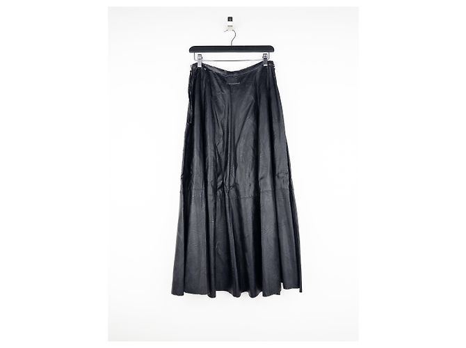 Maison Martin Margiela Saia maxi plissada em couro sintético MM6 Maison Margiela Preto - vista 2