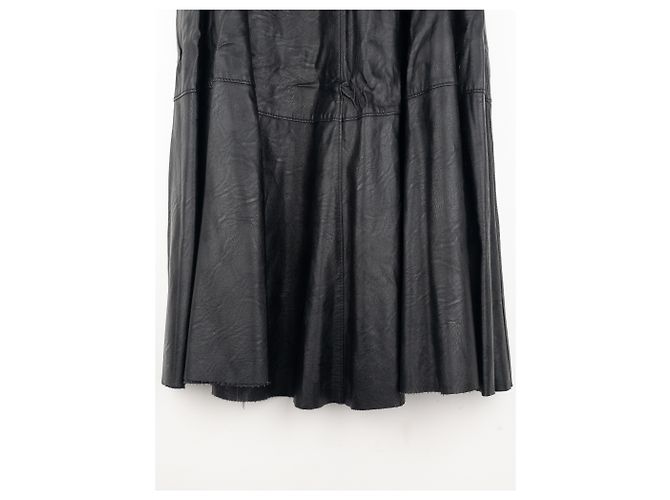 Maison Martin Margiela Saia maxi plissada em couro sintético MM6 Maison Margiela Preto - vista 4