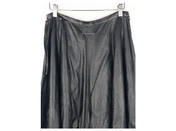 Maison Martin Margiela Saia maxi plissada em couro sintético MM6 Maison Margiela Preto - vista 7