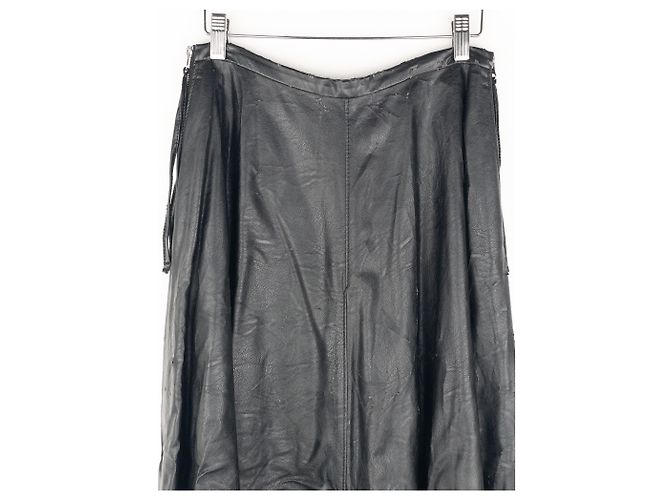 Maison Martin Margiela Saia maxi plissada em couro sintético MM6 Maison Margiela Preto - vista 8