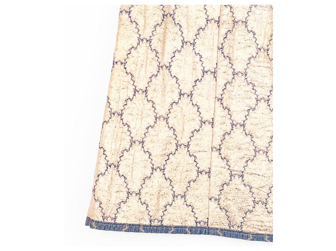 Conjunto de top de brocado de seda dourada e saia midi Prada SS02 Dourado - vista 14