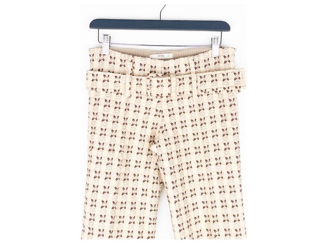 Pantalones de brocado de seda dorada con cinturón Prada SS02 - vista 4