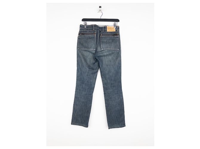 Gucci by Tom Ford SS02 Flared Sanded Bootcut Denim Jeans Blue - vista 2