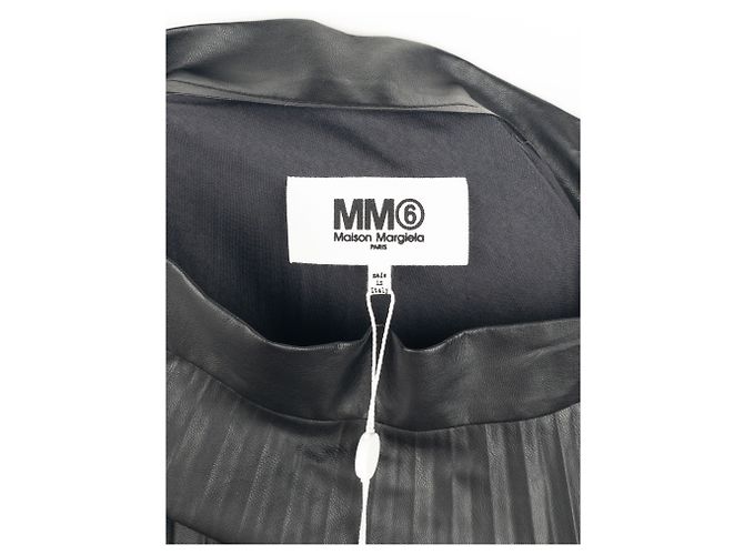 Maison Martin Margiela Gonna maxi plissettata in ecopelle MM6 Maison Margiela Nero - vista 10