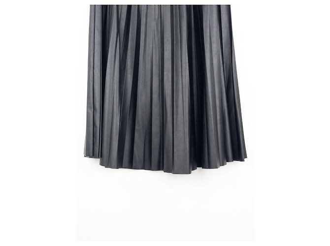 Maison Martin Margiela Gonna maxi plissettata in ecopelle MM6 Maison Margiela Nero - vista 4