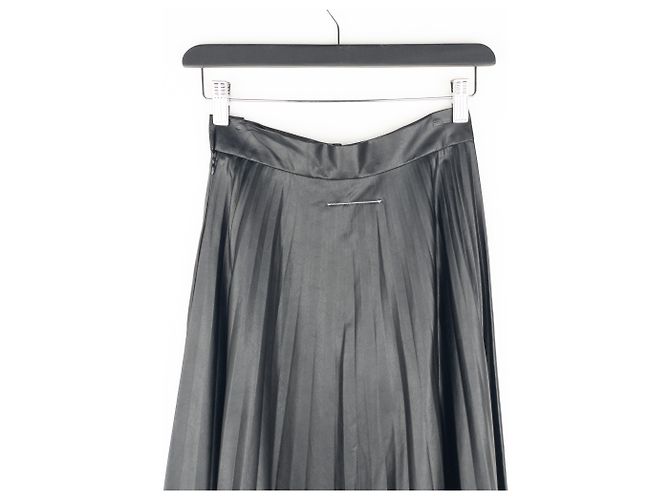 Maison Martin Margiela Gonna maxi plissettata in ecopelle MM6 Maison Margiela Nero - vista 6