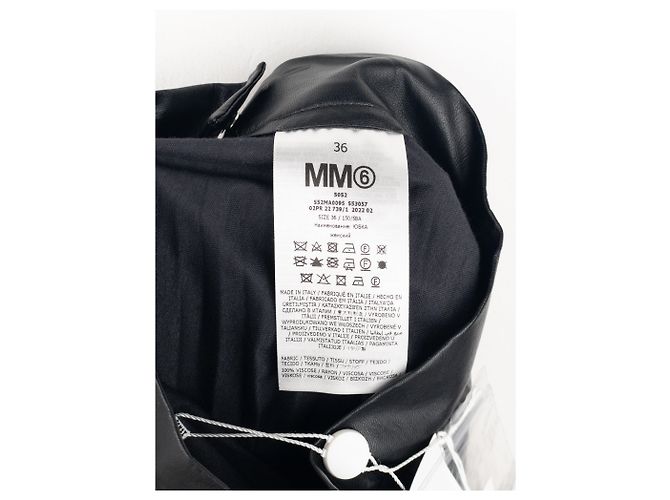 Maison Martin Margiela Gonna maxi plissettata in ecopelle MM6 Maison Margiela Nero - vista 8