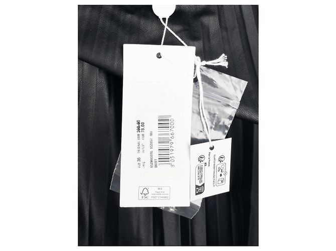 Maison Martin Margiela Gonna maxi plissettata in ecopelle MM6 Maison Margiela Nero - vista 9