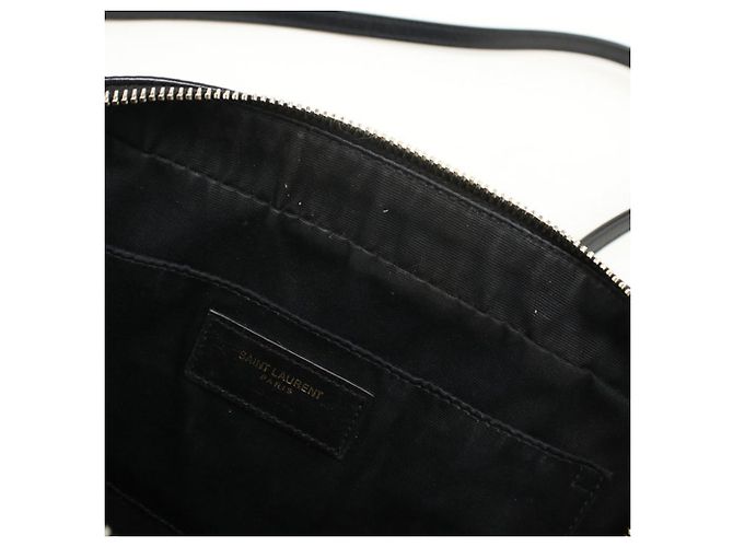 Borsa a spalla in pelle nera Saint Laurent Nero - vista 6