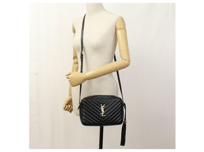 Borsa a spalla in pelle nera Saint Laurent Nero - vista 8