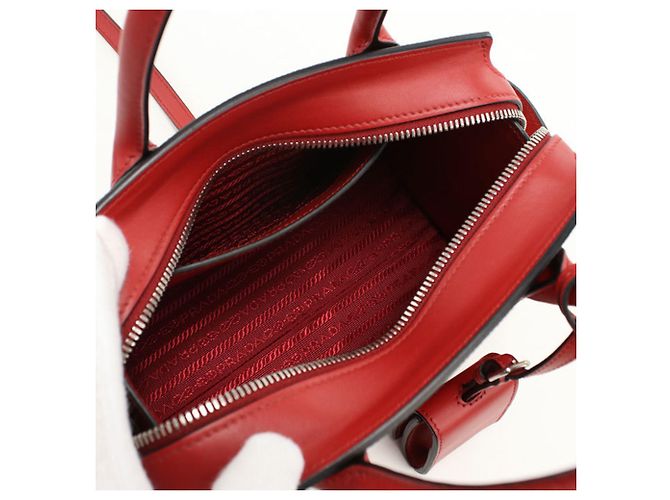 Borsa a mano in pelle Saffiano rossa Prada Rosso - vista 3