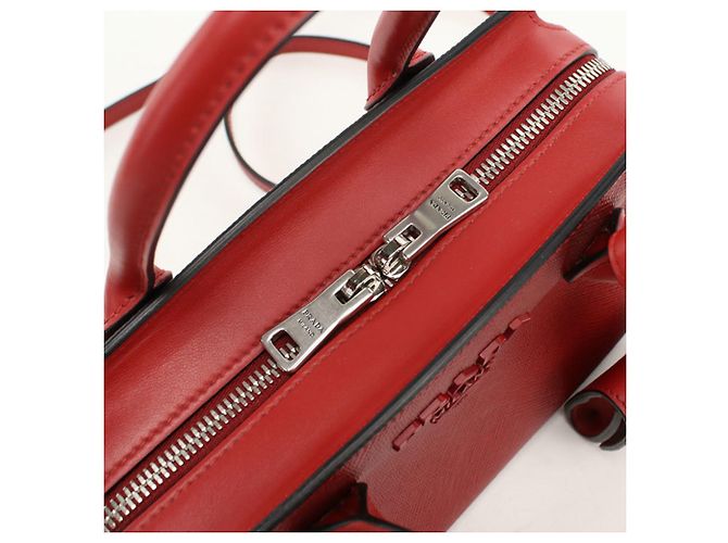 Borsa a mano in pelle Saffiano rossa Prada Rosso - vista 4
