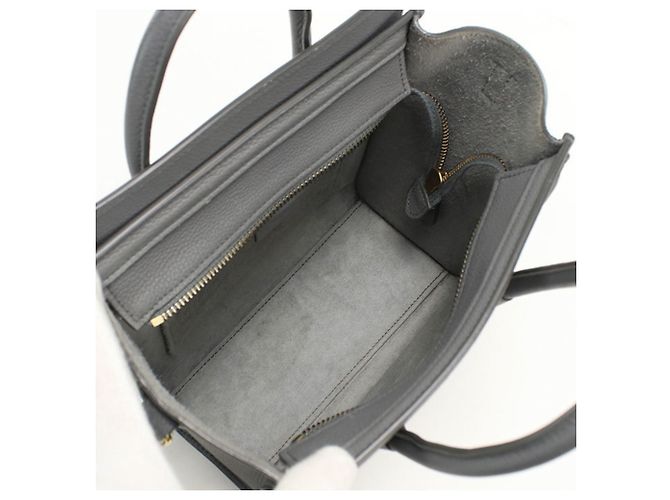 Céline Celine Graue Kalbsleder Tote Tasche Braun - Ansicht 3